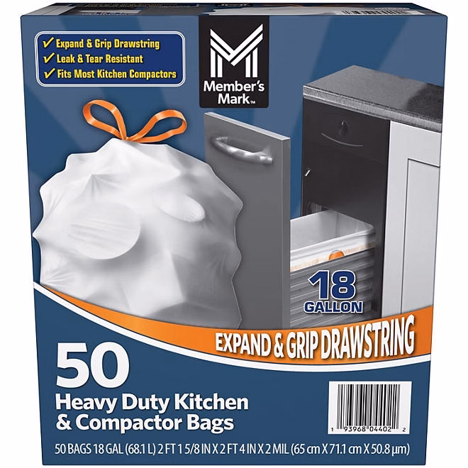 Member's Mark Heavy Duty 18-Gallon Kitchen & Compactor Trash Bags, 50 ct. - Image 2