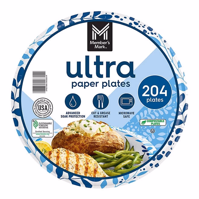 Member's Mark Ultra Dinner Paper Plates, 10", 204 ct. - Image 2