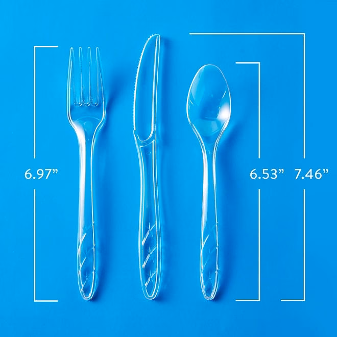 Member's Mark Clear Cutlery Combo Pack, Forks, Knives, Spoons 360 ct. - Image 3