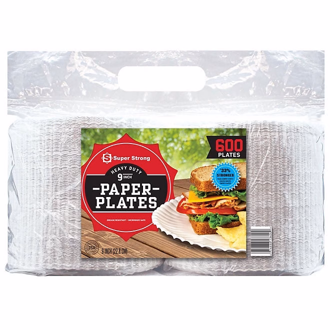 Super Strong Heavy-Duty Paper Plates, 9", 600 ct. - Image 2