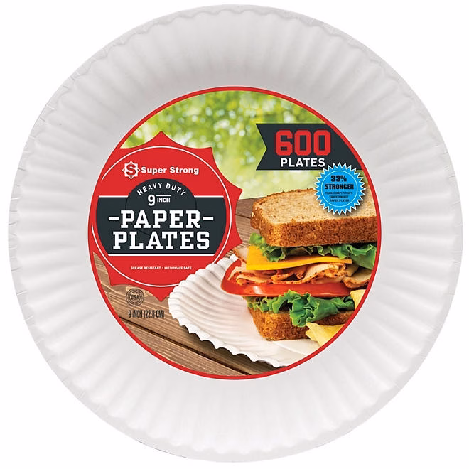 Super Strong Heavy-Duty Paper Plates, 9", 600 ct. - Image 3