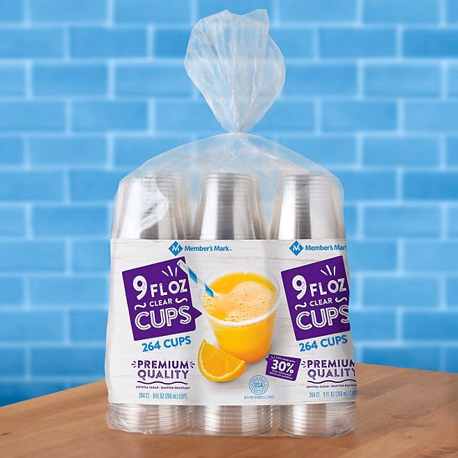 Member's Mark Clear Plastic Cups 9 oz., 264 ct. - Image 7