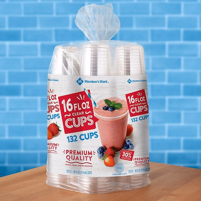 Member's Mark Clear Plastic Cups 16 oz., 132 ct. - Image 7