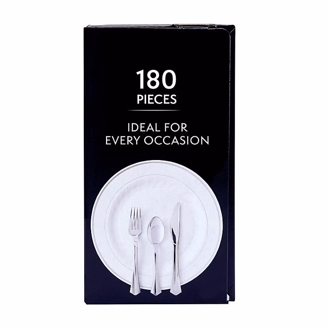 Member's Mark Premium Silver-Look Cutlery Combo 180 ct. - Image 3