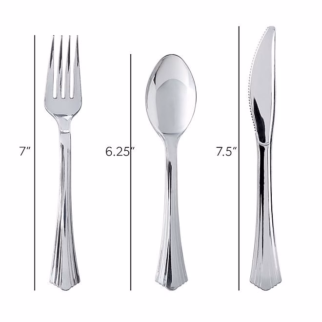 Member's Mark Premium Silver-Look Cutlery Combo 180 ct. - Image 5