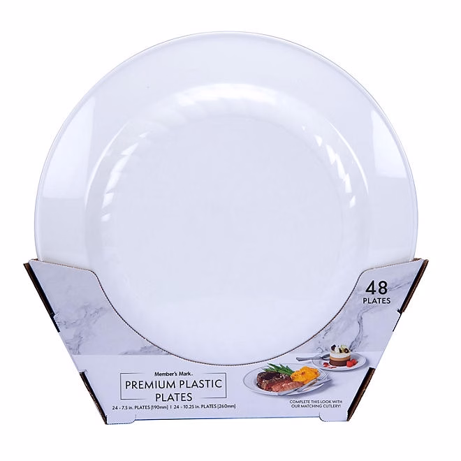 Member's Mark Premium Plastic Heavyweight Plates, Combo Pack 48 ct. - Image 4