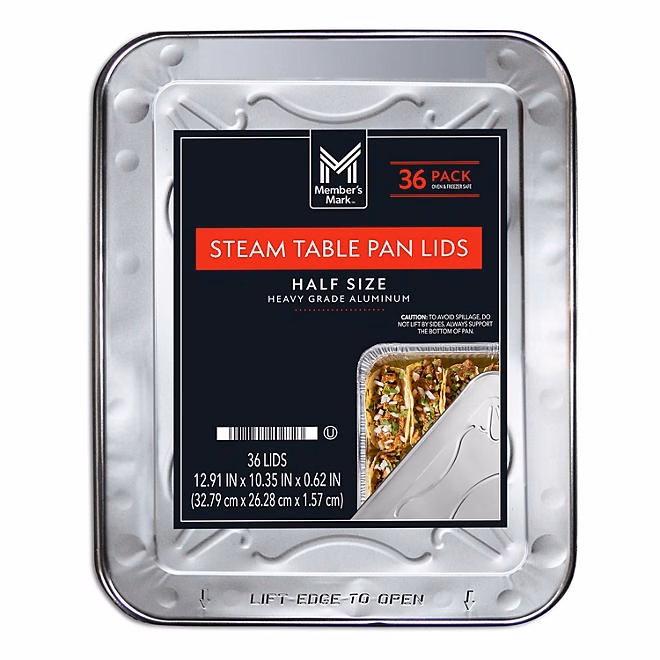 Member's Mark Aluminum Steam Table Lids, Half Size 36 ct. - Image 2