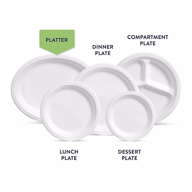 Chinet Classic Platter Paper Plate, 12.63" x 10", 100 ct. - Image 4