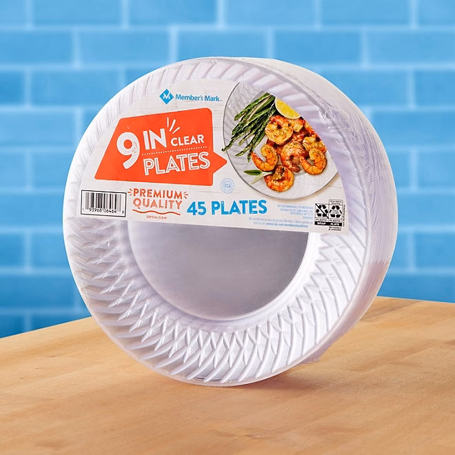 Member's Mark Clear Plastic Plates, 9" 45 ct. - Image 7