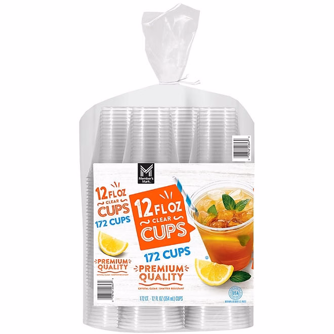 Member's Mark Clear Plastic Cups 12 oz., 172 ct. - Image 2
