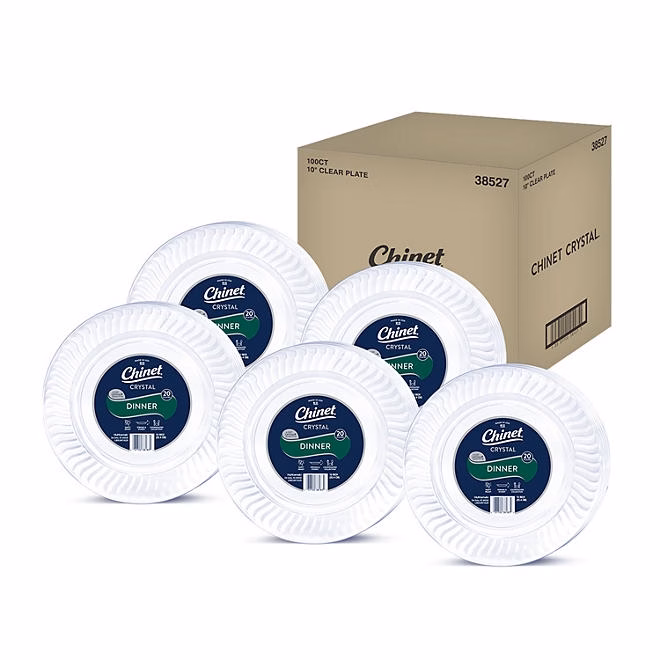 Chinet Crystal Clear Plastic Dinner Plate, 10" 100 ct. - Image 3