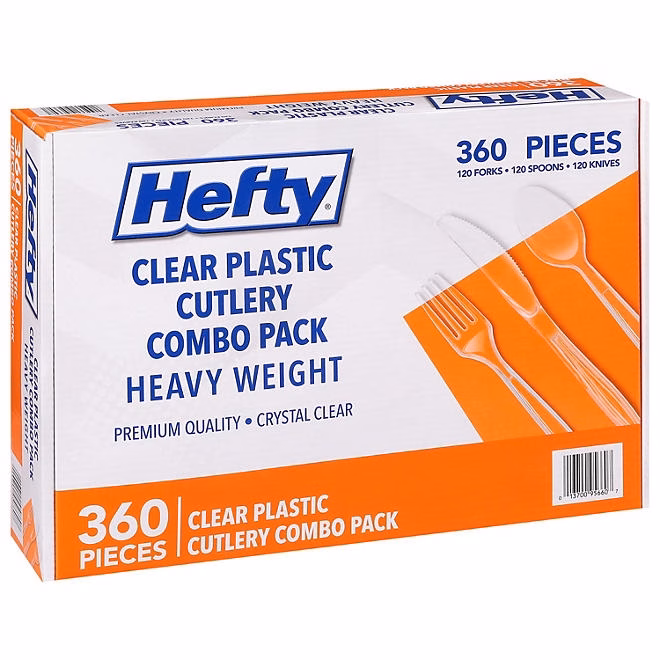 Hefty Clear Plastic Cutlery Combo Pack (360 ct.) - Image 2
