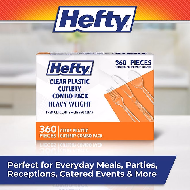 Hefty Clear Plastic Cutlery Combo Pack (360 ct.) - Image 6
