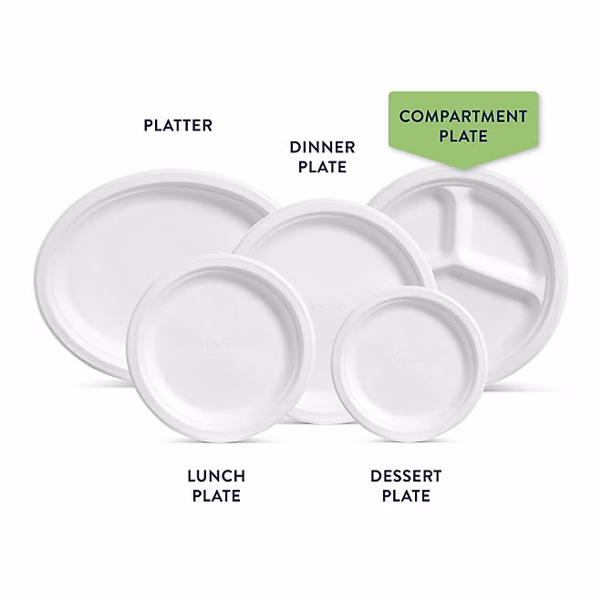 Chinet Classic Compartment Paper Plate, 10.38", 165 ct. - Image 4