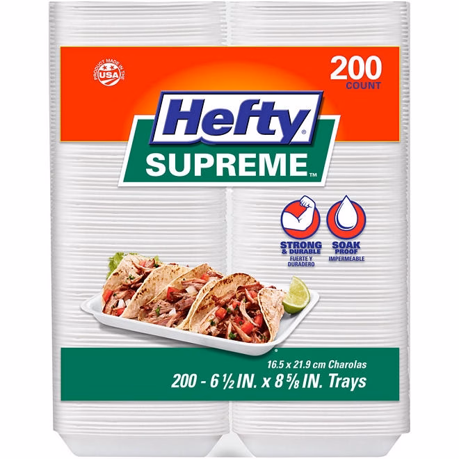 Hefty Supreme Foam Charola Trays, 6.5" x 8.625" 200 ct. - Image 2