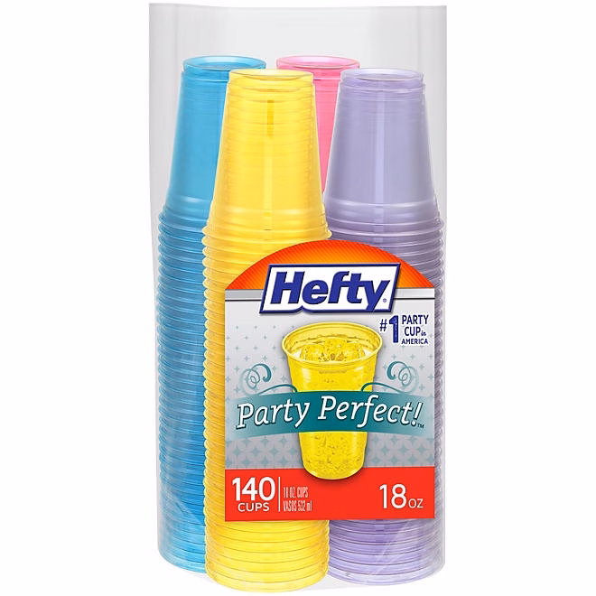 Hefty Party Perfect Translucent Plastic Cup, Spring Colors, 18 oz., 140 ct. - Image 2