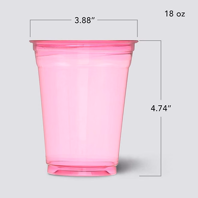 Hefty Party Perfect Translucent Plastic Cup, Spring Colors, 18 oz., 140 ct. - Image 3