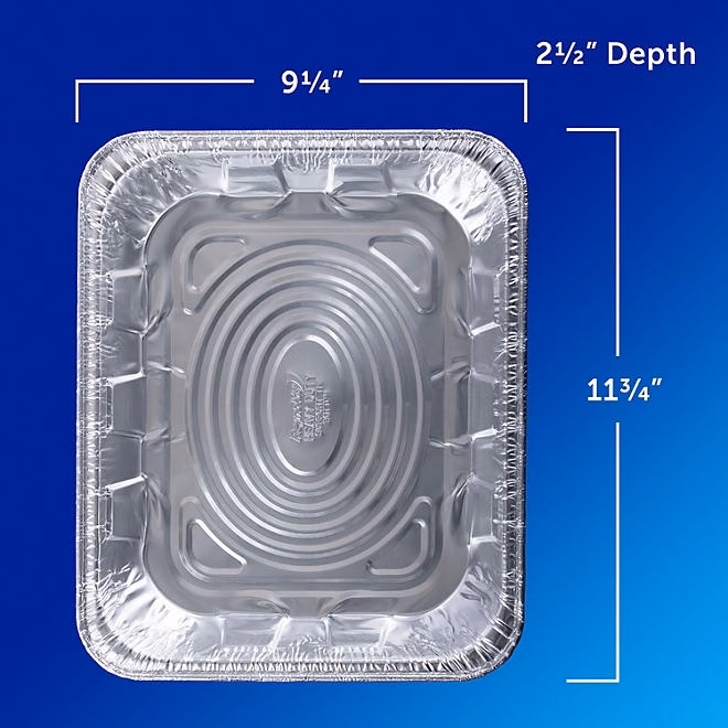 Reynolds Kitchens Aluminum 10 lb. Roaster with Lids, 12" x 9" x 3" 8 ct. - Image 3