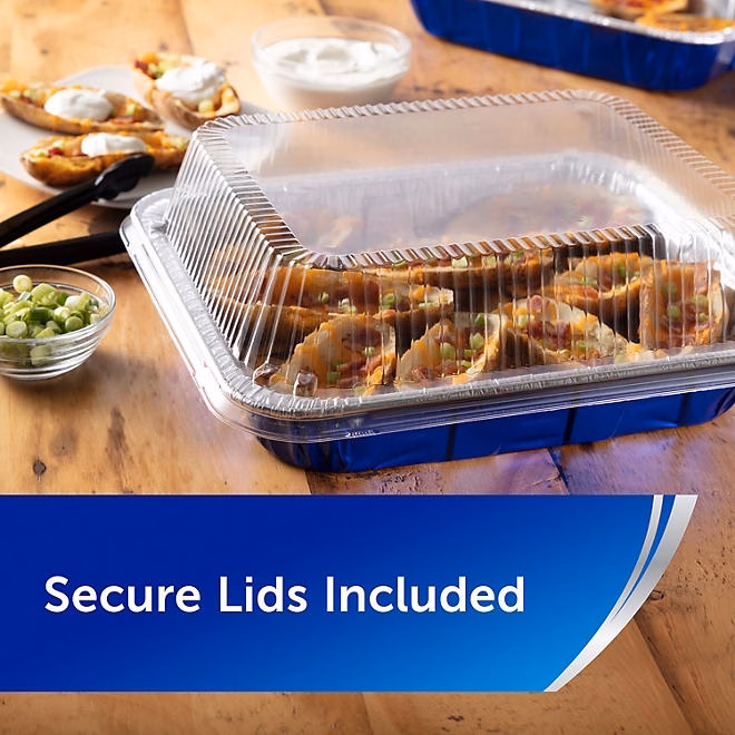 Reynolds Kitchens Aluminum 10 lb. Roaster with Lids, 12" x 9" x 3" 8 ct. - Image 4