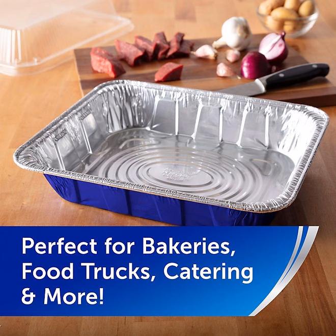 Reynolds Kitchens Aluminum 10 lb. Roaster with Lids, 12" x 9" x 3" 8 ct. - Image 7