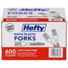 Hefty White Plastic Forks, 600 ct.