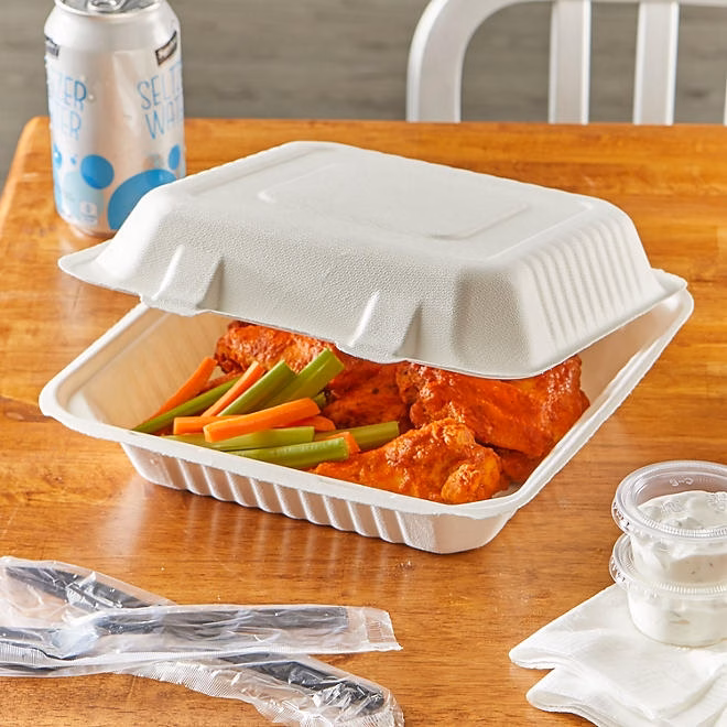 Hefty ECOSAVE 1-Compartment Hinged Lid Container 9" x 9", 50 ct. - Image 5