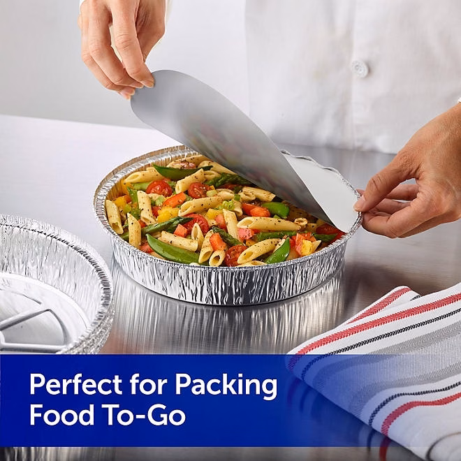 Reynolds 9" Round Foil Take Out Containers with Lids, 20 ct. - Image 4