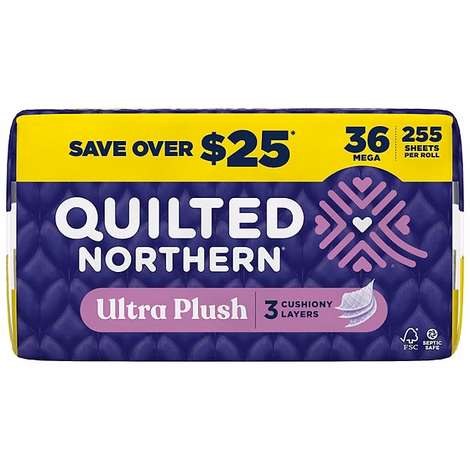 Quilted Northern Ultra Plush 3-Ply Toilet Paper 36 rolls, 255 sheets/roll - Image 2