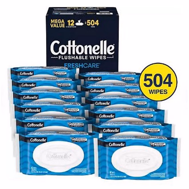 Cottonelle Freshcare Flushable Wipes, 12 ct., 504 wipes - Image 3