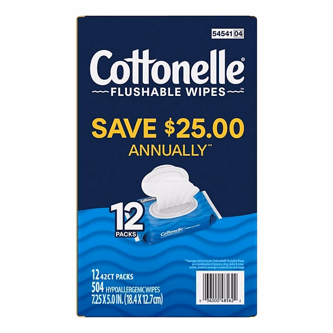 Cottonelle Freshcare Flushable Wipes, 12 ct., 504 wipes - Image 4