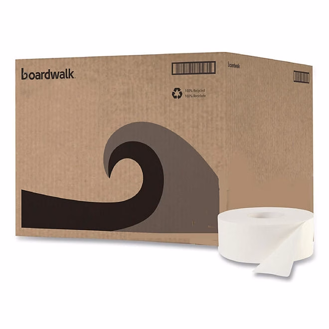 Boardwalk Jumbo Roll 2-Ply Toilet Paper 12 rolls, 1000 ft./roll - Image 2