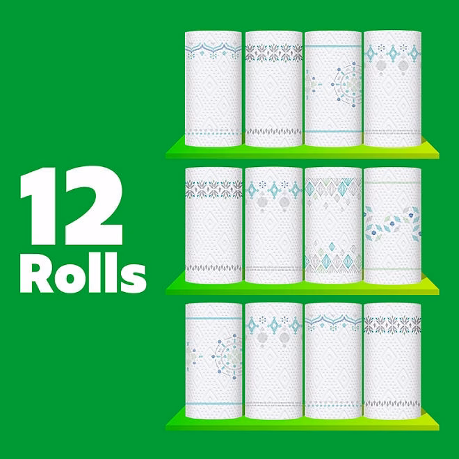 Bounty Prints Select-A-Size 2-Ply Paper Towels, 12 Rolls, 128 sheets/roll - Image 3