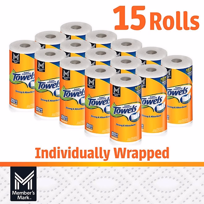 Member's Mark Select & Tear 2-Ply Paper Towel 15 rolls, 150 sheets/roll - Image 3