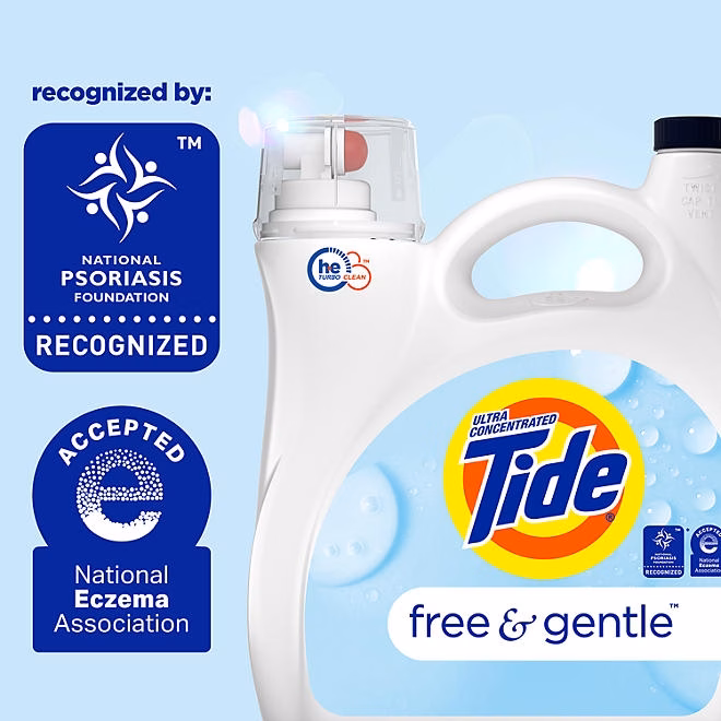 Tide Free & Gentle Liquid Laundry Detergent, 152 loads, 170 fl. oz. - Image 4