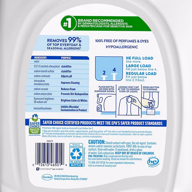 all free clear Liquid Laundry Detergent, The Original, 166 loads, 250 fl. oz. - Image 3