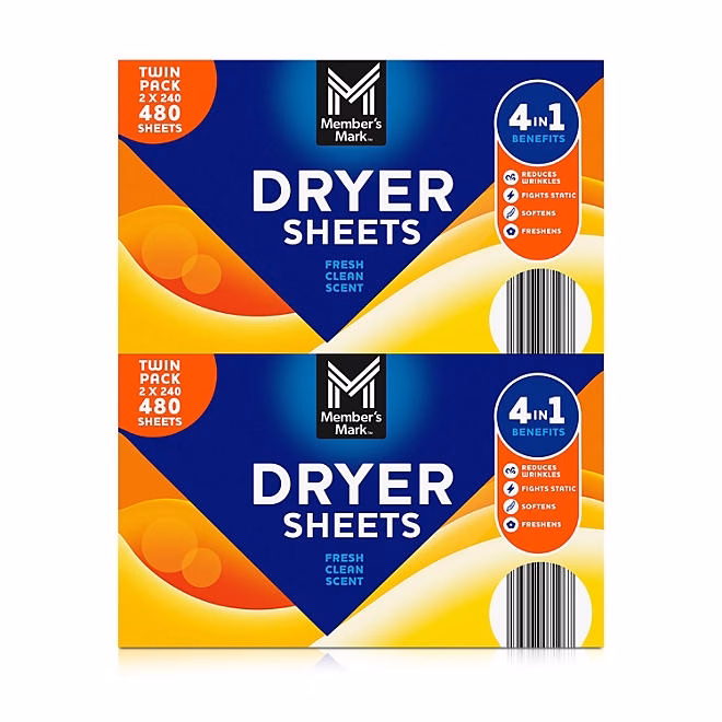 Member's Mark Fabric Softener Dryer Sheets, Fresh Scent, 480 ct. - Image 2
