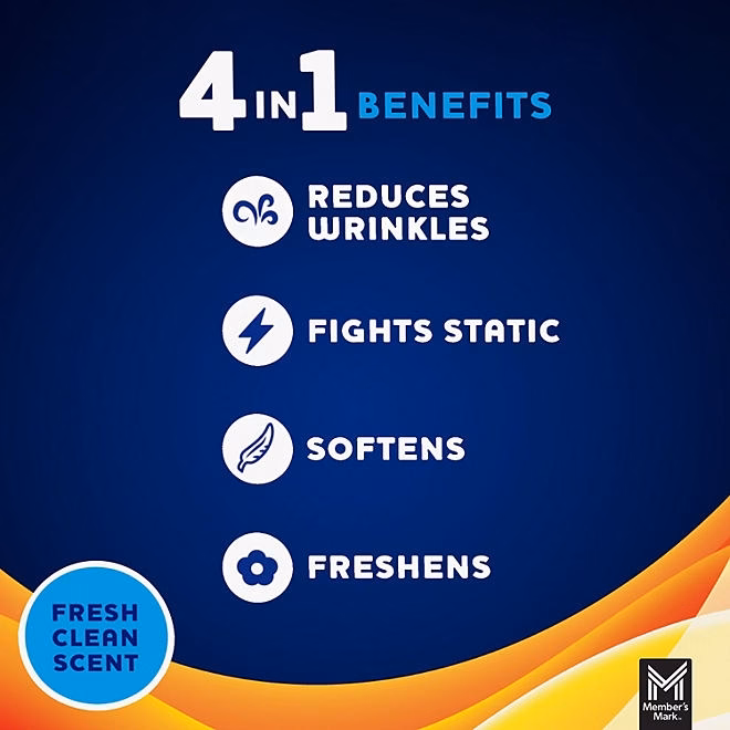 Member's Mark Fabric Softener Dryer Sheets, Fresh Scent, 480 ct. - Image 7