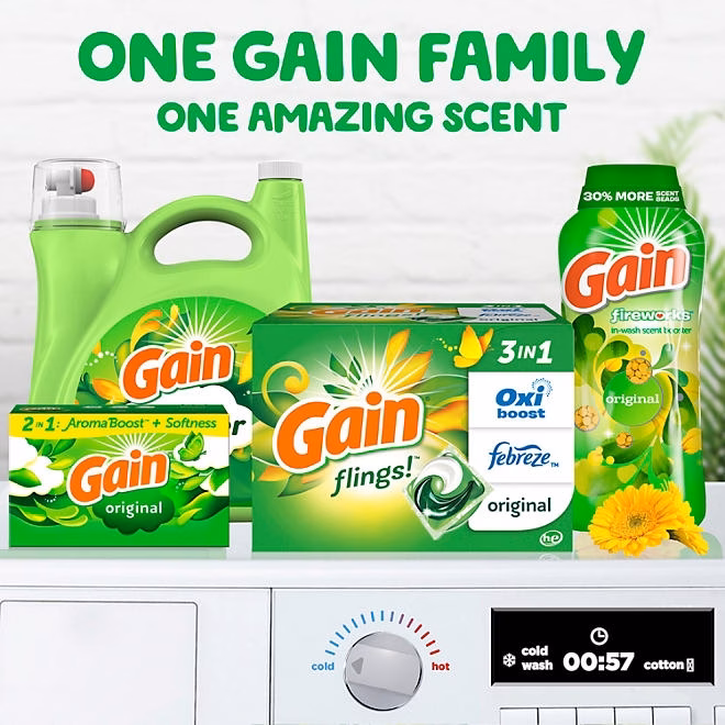 Gain Flings! 3 in 1 Laundry Detergent Pacs, Original Scents, 152 ct. - Image 4