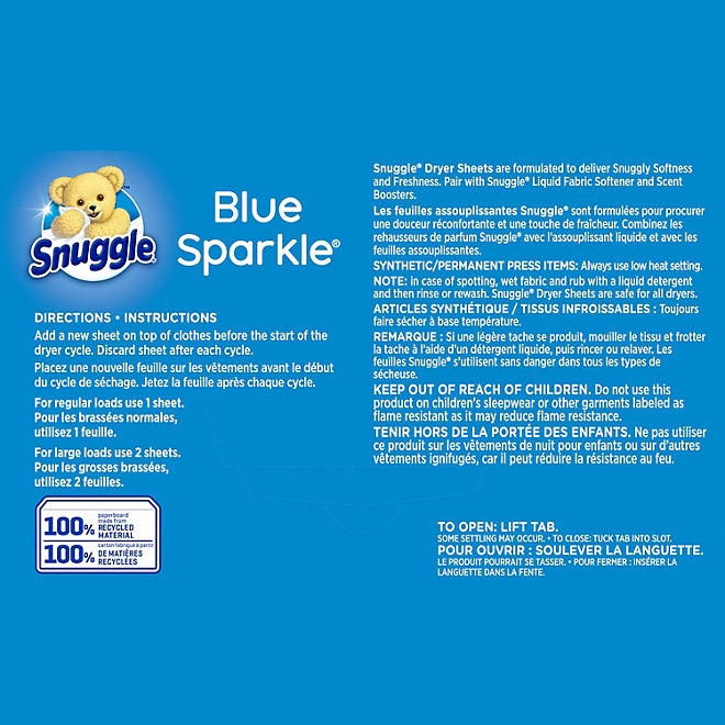 Snuggle Fabric Softener Dryer Sheets, Blue Sparkle, 320 ct. - Image 3