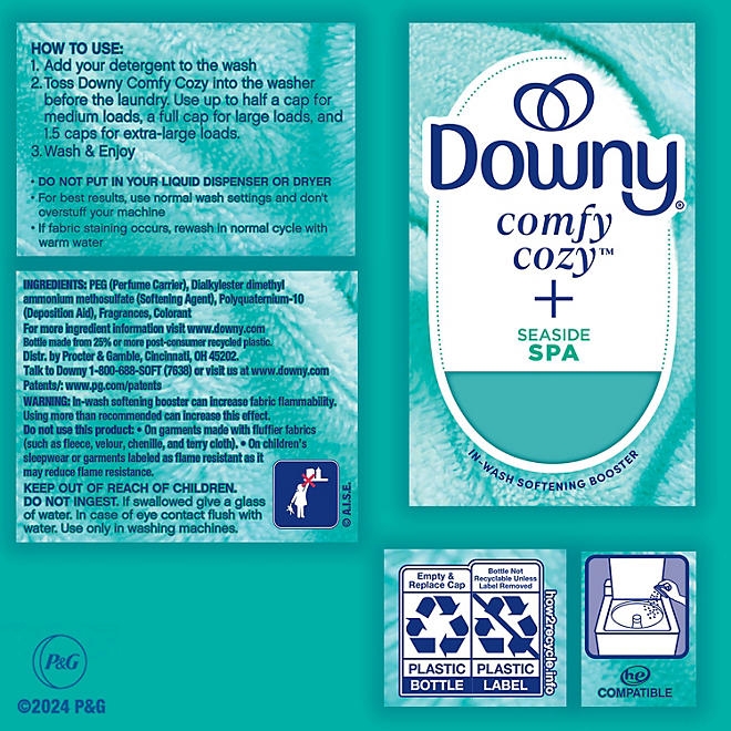 Downy Comfy Cozy In-Wash Laundry Scent Booster Beads, Seaside Spa Scent, 32.1 oz. - Image 3