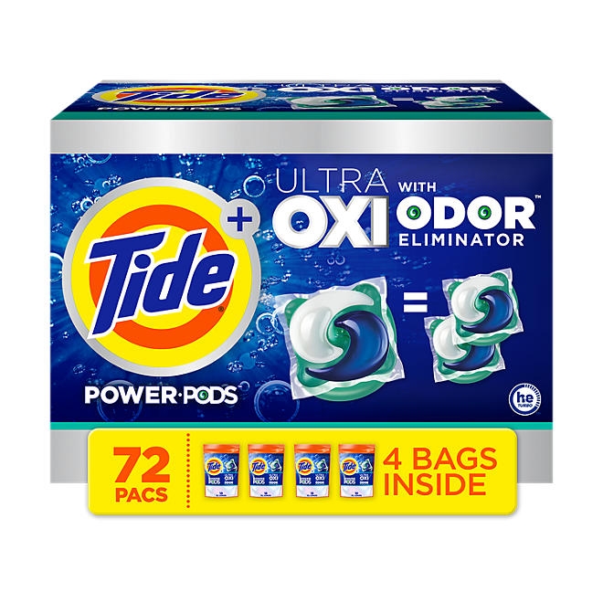 Tide Power PODS + Ultra OXI Laundry Detergent Pacs, 72 ct. - Image 2