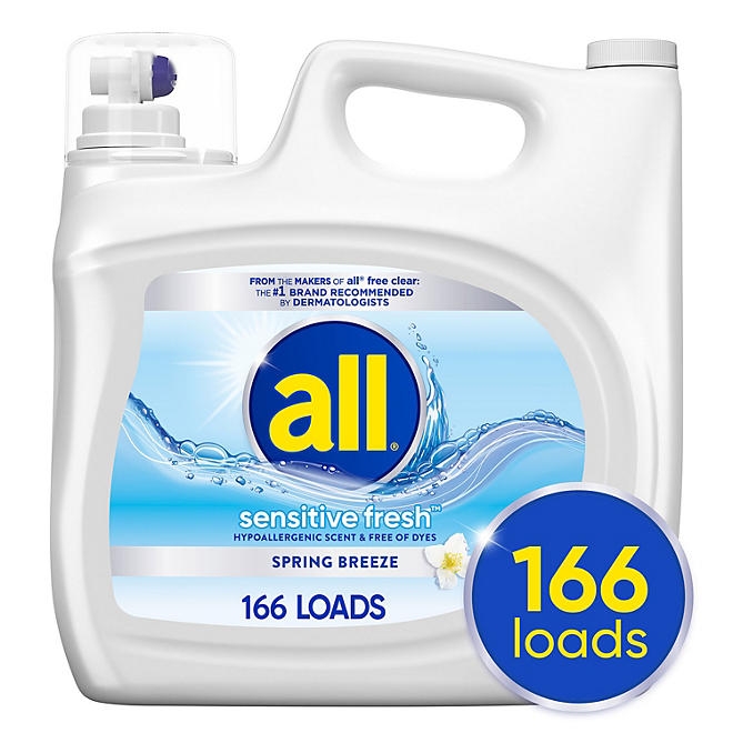 all Sensitive Fresh Liquid Laundry Detergent, Spring Breeze, 166 loads, 250 fl. oz. - Image 2