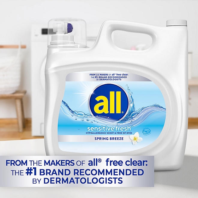 all Sensitive Fresh Liquid Laundry Detergent, Spring Breeze, 166 loads, 250 fl. oz. - Image 7