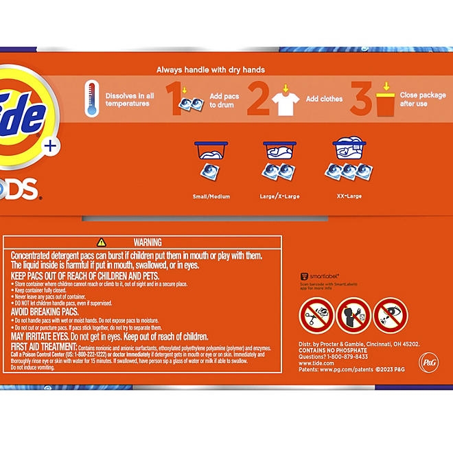 Tide PODS Laundry Detergent Pacs, 4-in-1 Ultra Oxi, 104 ct. - Image 3
