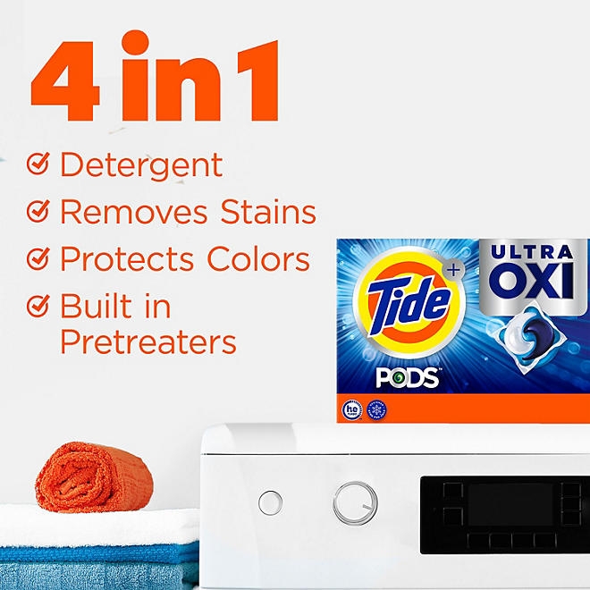 Tide PODS Laundry Detergent Pacs, 4-in-1 Ultra Oxi, 104 ct. - Image 7