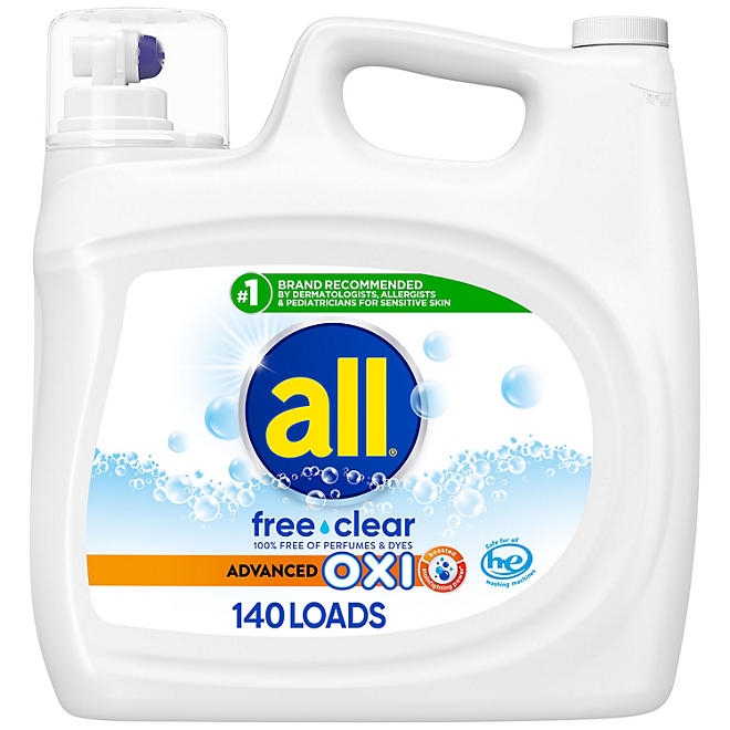 all Free Clear Liquid Laundry Detergent, Advanced Oxi, 140 loads, 250 fl. oz. - Image 8