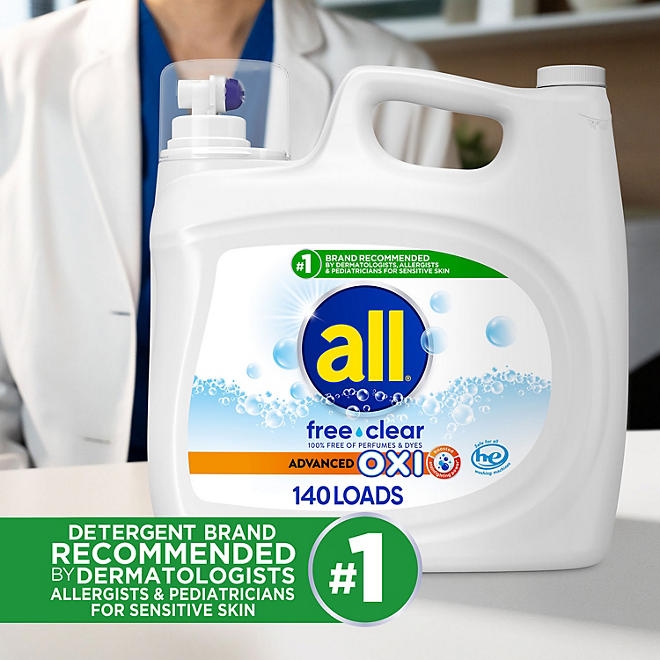 all Free Clear Liquid Laundry Detergent, Advanced Oxi, 140 loads, 250 fl. oz. - Image 10