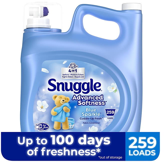 Snuggle Advanced Softness Liquid Fabric Softener, Blue Sparkle, 259 loads, 176 fl. oz. - Image 2
