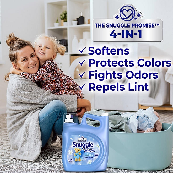 Snuggle Advanced Softness Liquid Fabric Softener, Blue Sparkle, 259 loads, 176 fl. oz. - Image 4