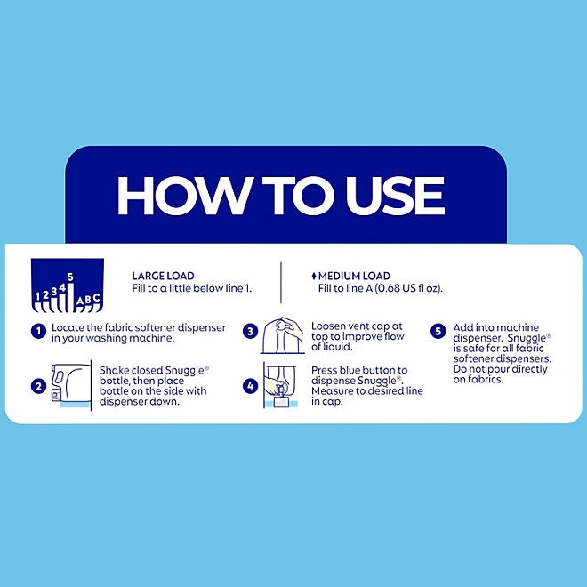 Snuggle Advanced Softness Liquid Fabric Softener, Blue Sparkle, 259 loads, 176 fl. oz. - Image 5